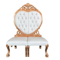 Gold Upholstered Classic Chaise Lounge Loveseat Comfortable Royal Throne Sofa  Wedding Chair Stainless Steel Chair Party ソファ