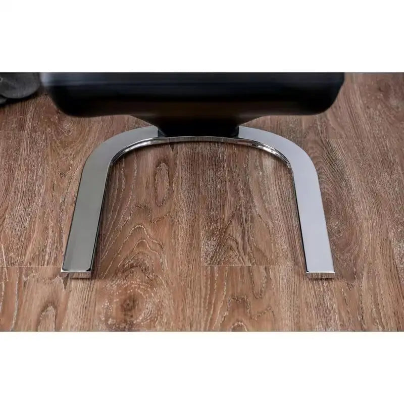 Contemporary Z-Shaped Chair Base - Set of 2 Dining Chairs - Black Leatherette with Chrome Finish - Stylish Side Chairs for