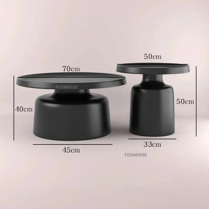 Modern Small Apartment Living Room Table Simple Iron Coffee Tables Creative Bedroom Bedside Table Round Tea Table Combination T