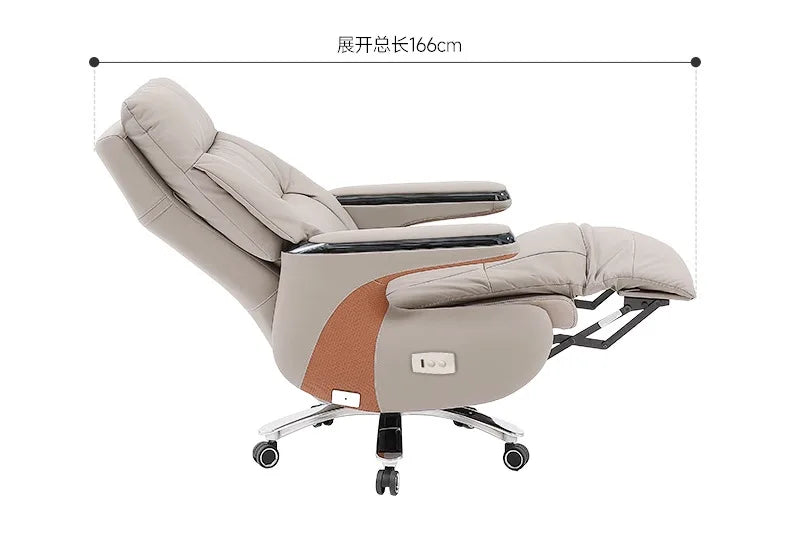 BLeather office chair high-end president sedentary chair comfortable home lunch break study chair