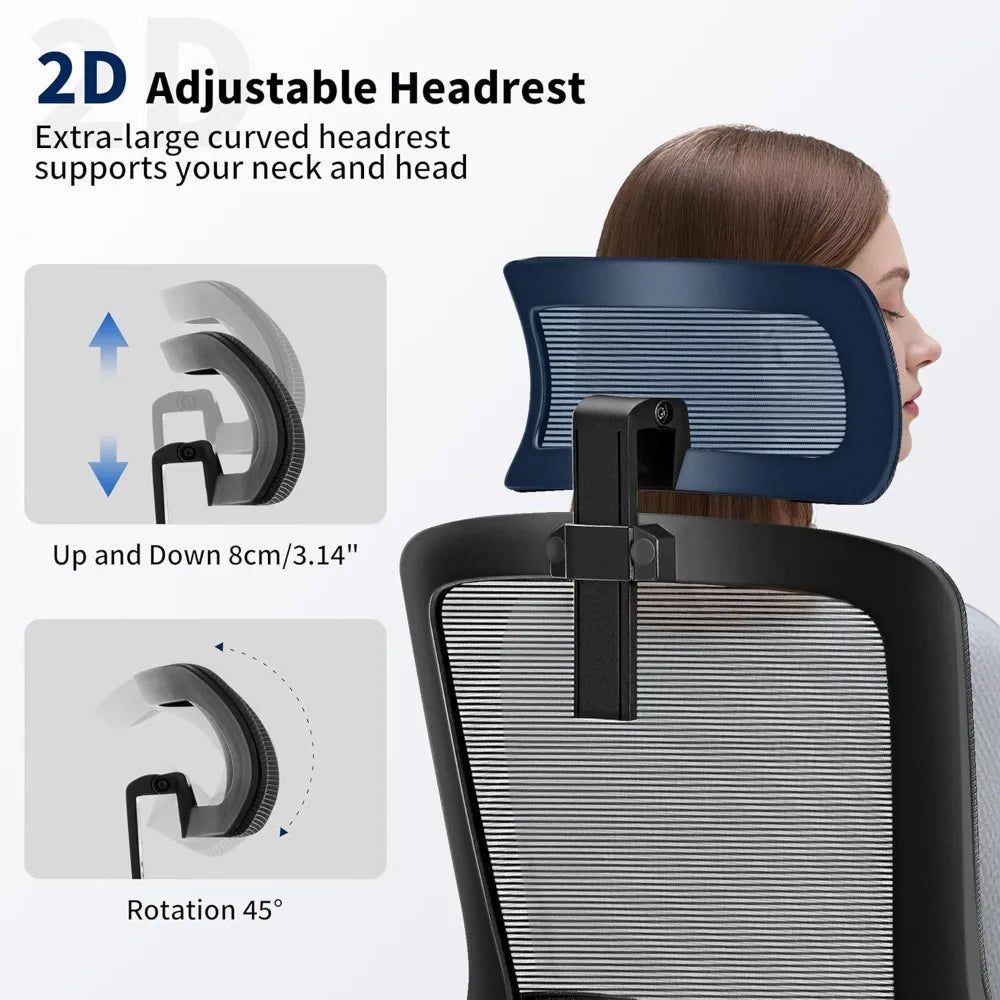 Office Chair,Ergonomic Desk Chair with Adjustable Lumbar Support,400 Lbs Mesh Computer Chair High Back with Headrest for Home Of