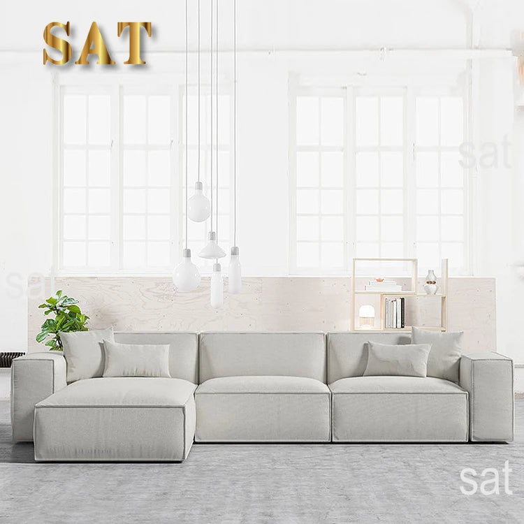 Hot Sales Modern L Shape 3 Seater Fabric Padded Seat Fabric Sofa Bed Sofa Sleeper Bed