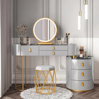 Solid wood new dresser glass bedroom modern simple style light luxury Internet celebrity small makeup table rock slab makeup