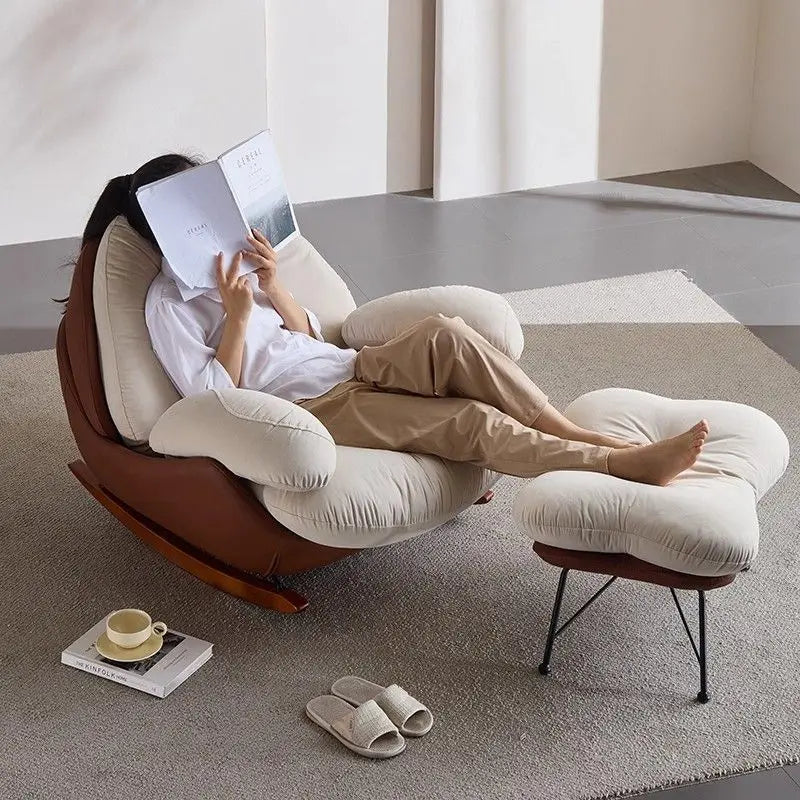 Lazy sofa rocking chair adult medieval balcony household single leisure living room lazy rocking sofa recliner