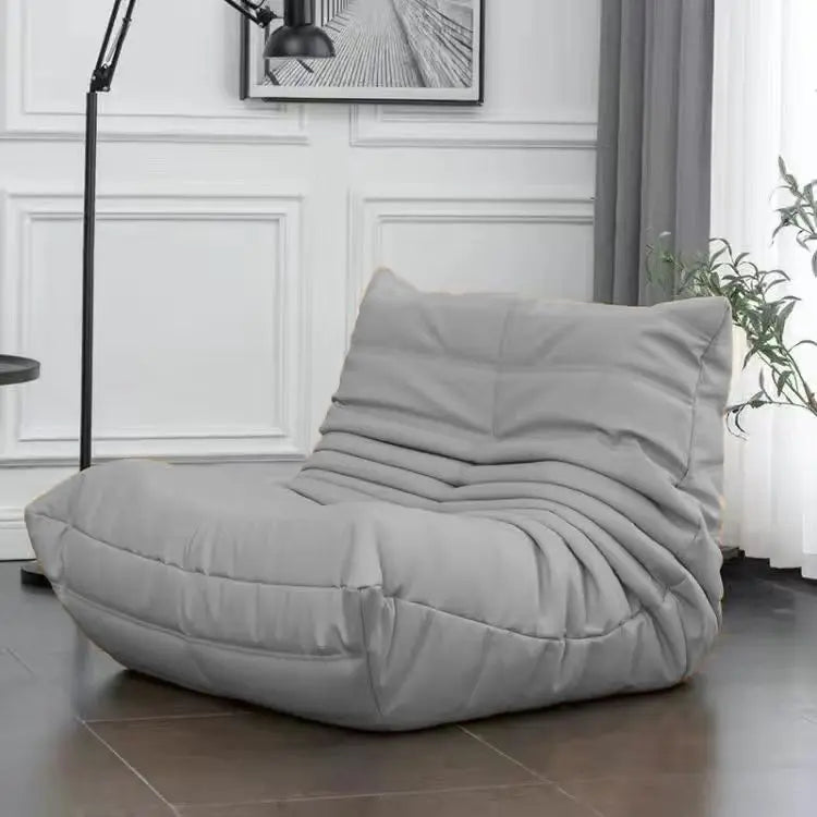 Single sofa living room bedroom lazy fabric leather leisure chair small apartment cream wind