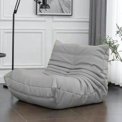 Single sofa living room bedroom lazy fabric leather leisure chair small apartment cream wind