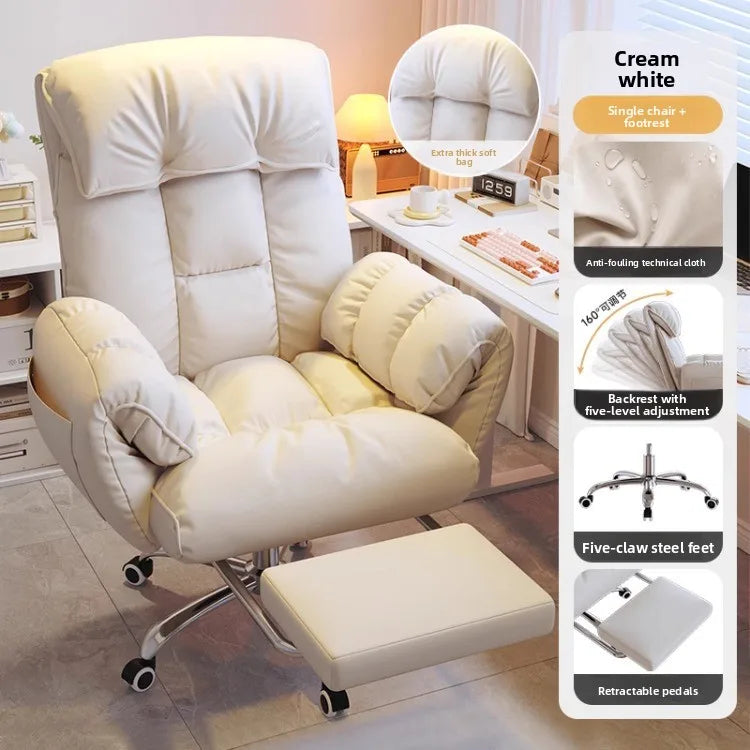 Ergonomic Office Chair Comfortable for Long Hours Metal Backrest Reclining Gaming Chair Office Office Chair Gamer Chair Muebles