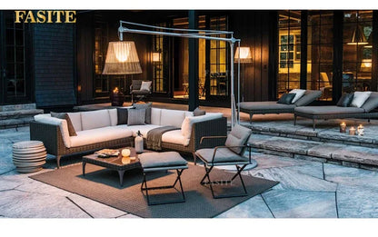 Rattan Sofa Nordic Villa Area Courtyard Outdoor Sofa Furniture Model Room Outdoor Soft Decoration Bed Recliner Waterproof