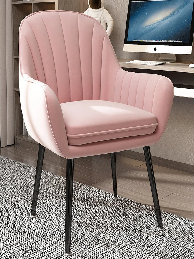Cute Desk Chair For Girls Pink Ergonomic Computer Swivel Chair Adjustable Height Plush Padded Study Chair Bedroom Dorm Office