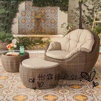 Outdoor rattan sofa combination living room table and chairs rattan furniture creative small apartment balcony lazy rattan sofa