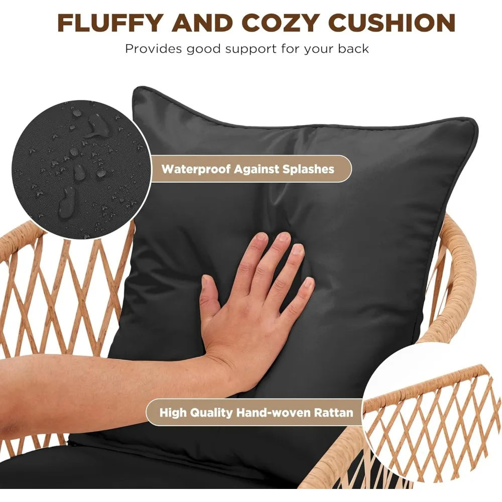 5/7/9-Piece All-Weather Rattan Patio Dining Set with 60