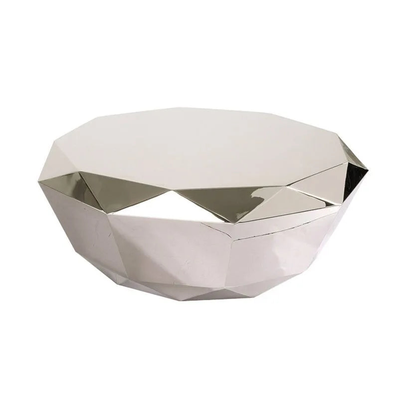 Modern Minimalist Luxury Diamond Stainless Steel Coffee Table Living Room Furniture Shaped  Center Table Tea Table Escritorios