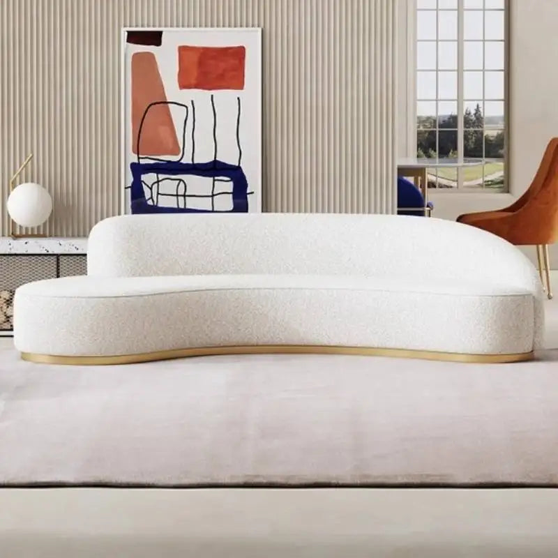 Blue Fancy Couches Curved Nordic Comfortable Designer Floor Living Room Sofa Modern Lounge Wood Divano Moderno Unique Furniture