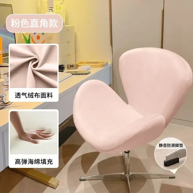 New Computer Chair, Home Bedroom Girls Makeup Chair, Comfortable Sedentary Dressing Table Stool, Sherpa Lift Swivel Chair