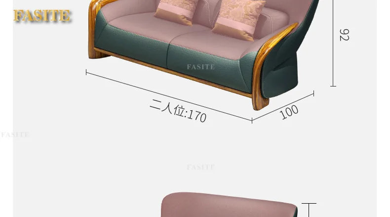 Leather sofa combination home living room corner first layer cowhide modern new Chinese furniture