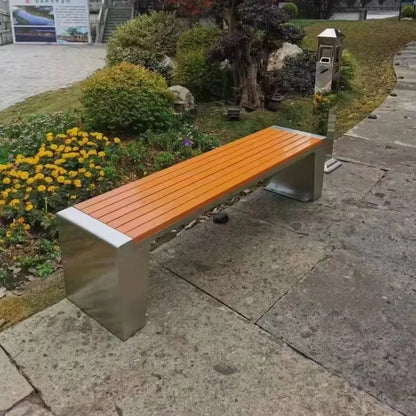 Banc de Patio Anti-Corrosion en acier inoxydable 304, haute qualité, 1.5mm d'épaisseur, mobilier d'extérieur moderne pour salle de sport, centre commercial, supermarché