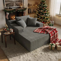 Oversized Sofa Bed with Pillows, Cozy Couch, Sleeper Reading Chair, Floor Sofa Corduroy, Urban Grey Furniture for Living Room Be