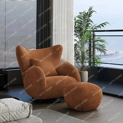 Rotatable antelope single sofa living room fabric leisure chair antique bedroom home lazy sofa