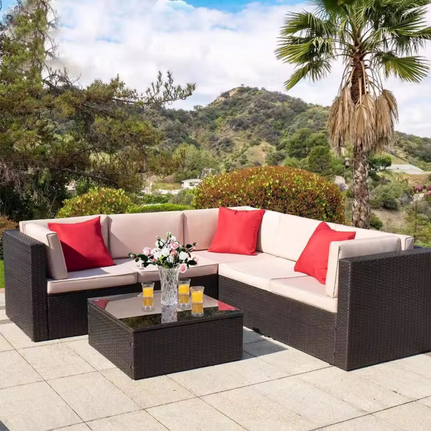 Outdoor Rattan Garden Furniture Sets Sofa Modern Luxury Metal Garden Furniture Sets Storage Table Conjunto Trendy Furniture
