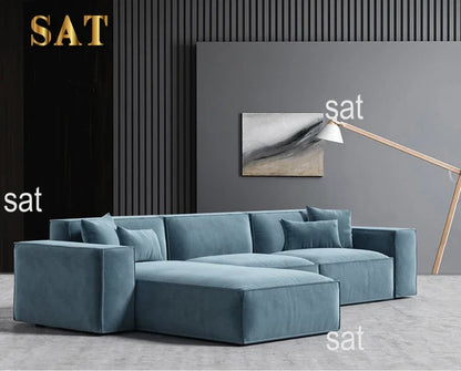 /Italian simple square multiperson combination sofa Nordic creative corner highend living room fabric sofa