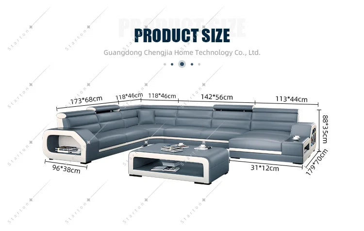 10set Living Room Dark Green Minimal Modern Leather Sofa Bed Luxury Sectional Leather Sofa in China