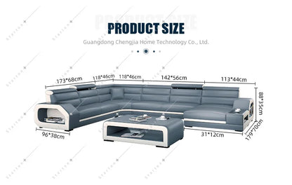 10set Living Room Dark Green Minimal Modern Leather Sofa Bed Luxury Sectional Leather Sofa in China