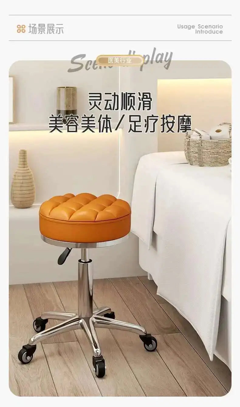 Beauty Chair Specifically Designed for Beauty Salon Adjustable Rotating Pulley Hair Salon Round Stool Tabouret A Roulette 원형의자
