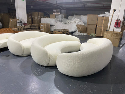 Designer Julep Sofa Sectional 3 Seater Sofa Luxury Modern White Lamb Wool Living Room Furniture
