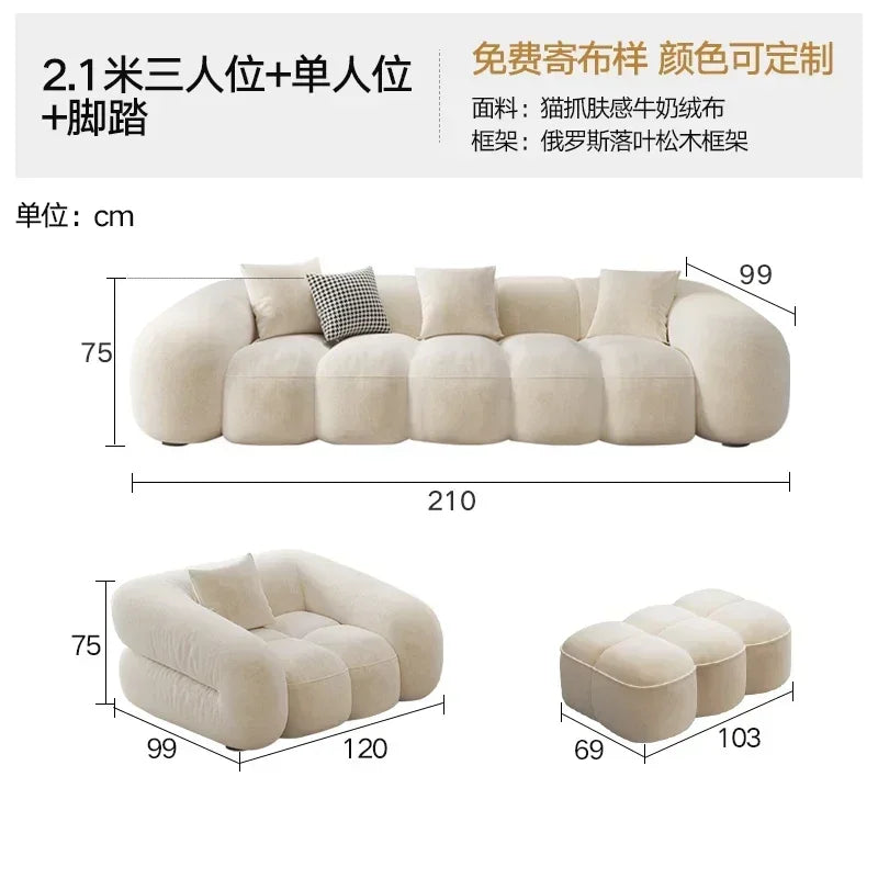 Designer Luxury Living Room Sofas House Nordic Family Elegant Relaxing Sofa Economic Apartment Minimalist Divano Hotel Furniture