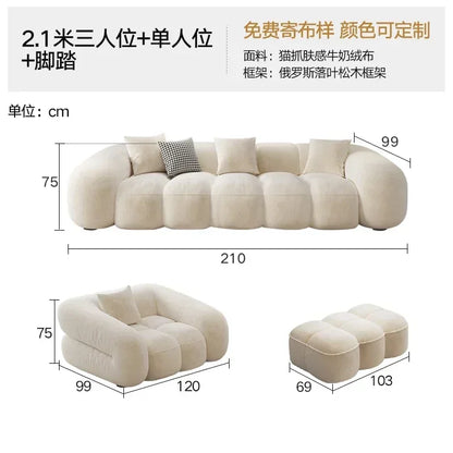 Designer Luxury Living Room Sofas House Nordic Family Elegant Relaxing Sofa Economic Apartment Minimalist Divano Hotel Furniture