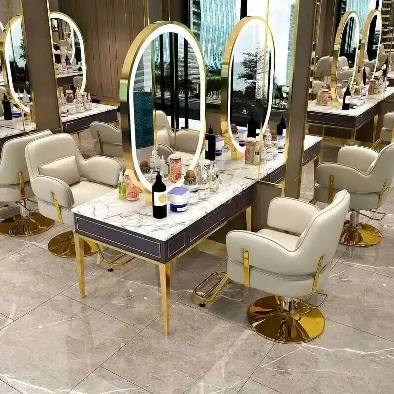 Furniture Fashionable Grey Barber Chair Glamour Elegant Barbería Professional Comfy Hairdressing Chair Modern Simple Silla De