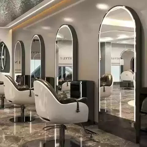 HJ Barber Shop Mirror Quick Cut Special Mirror Hair Salon Internet celebrity hair salon Full Lamp Mirror