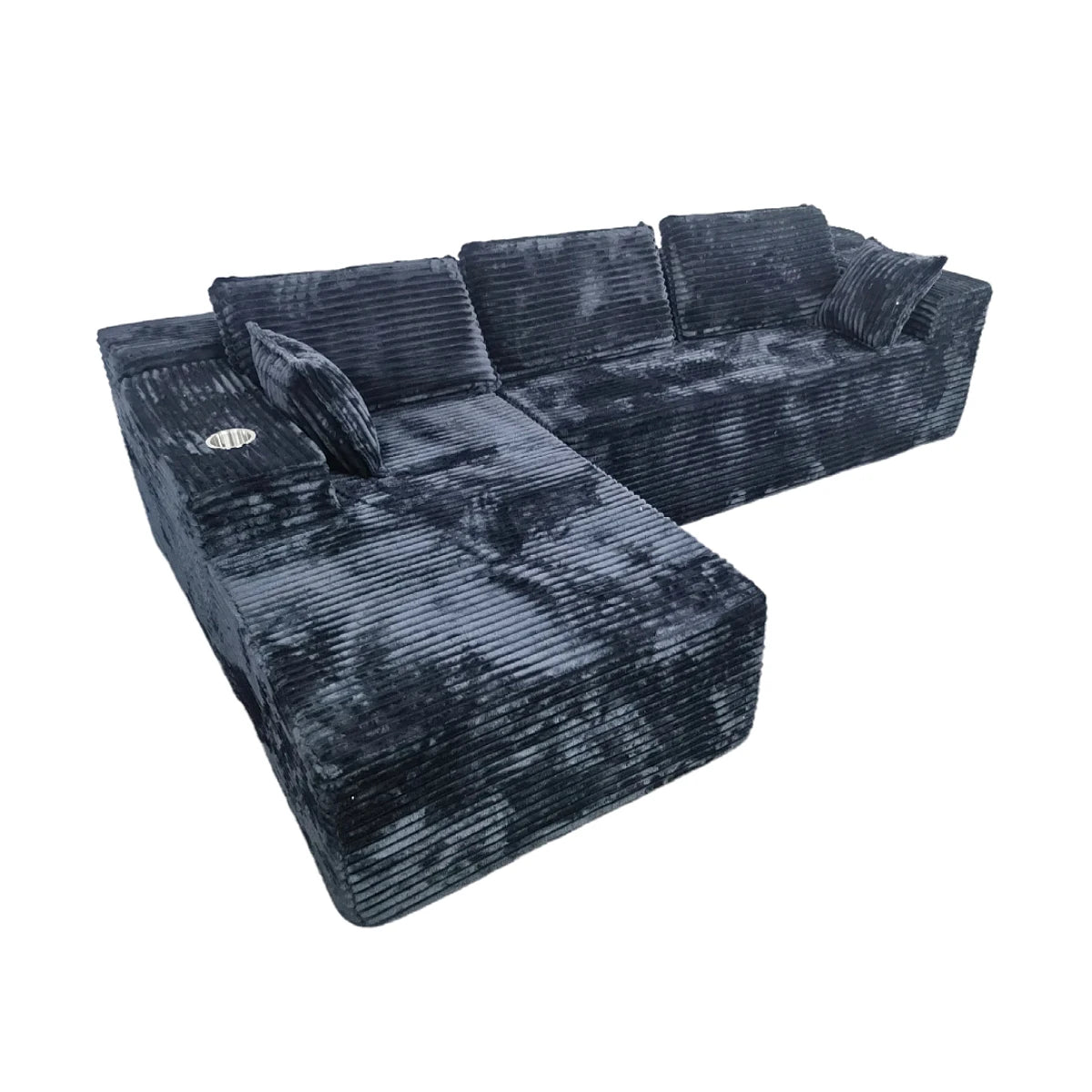 Vacuum Compression Living Room Boneless High Density Combination Foam Sofa Sofa Bed with Cup Holder