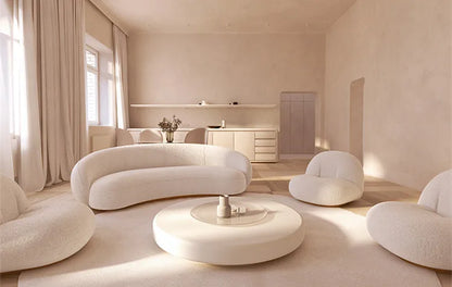 Q4  Light Luxury Velvet Curved Sofa Beauty Salon Clothing Store Moon-Shaped Sofa