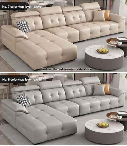 L Shaped Leather Sectional Sofa and Couch For Living Room Italian Oversized Leather Sofa Couches Living Room Furniture