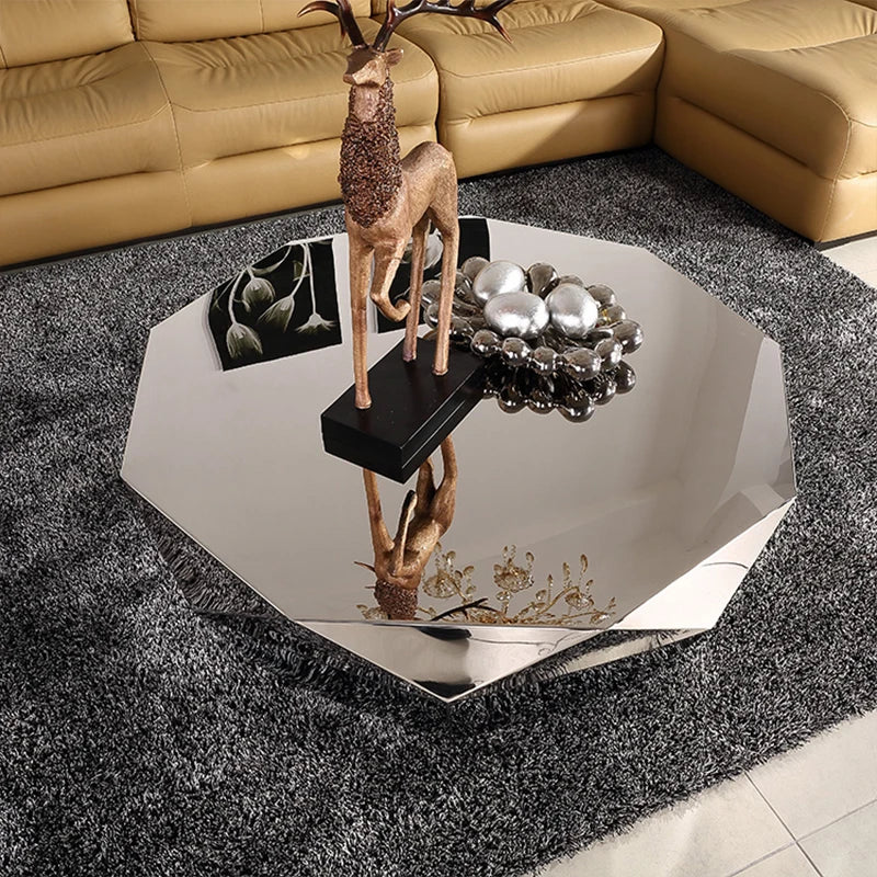Diamond Shaped Coffee Table, Made of Stainless Steel Material, Suitable for Study Rooms, Bars, Hotels, Restaurants, and Offices