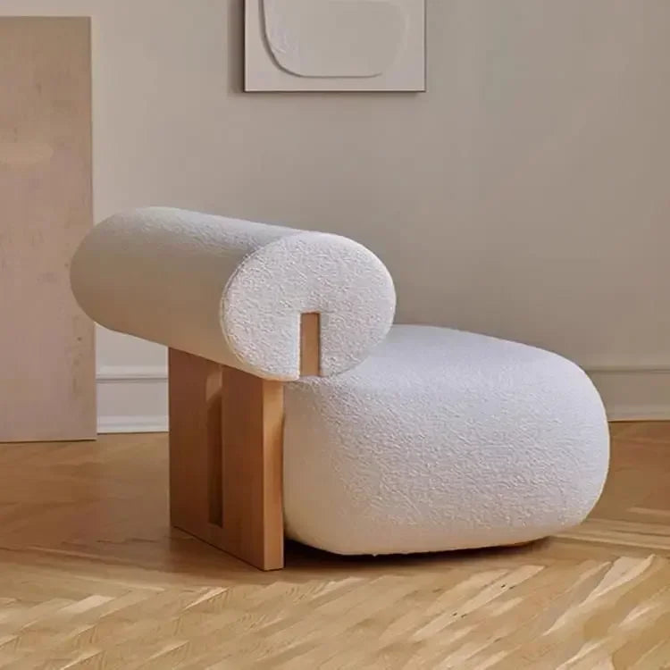 Nordic Backrest Chair Modern Solid Wood Luxury Single Sofa Balcony Tatami Lounge Chair Cloth Chair Living Room Furniture chaises