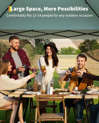 One-Push Instant Setup 13x13ft Pop Up Gazebo Tent with Mosquito Net, UPF 50+ Waterproof Canopy for Backyard,Camping, BBQs
