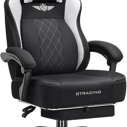 Ergonomic High-Back Desk Chair with Lumbar Support, Pocket Spring Cushion, and Footrest for Big & Tall Gamers
