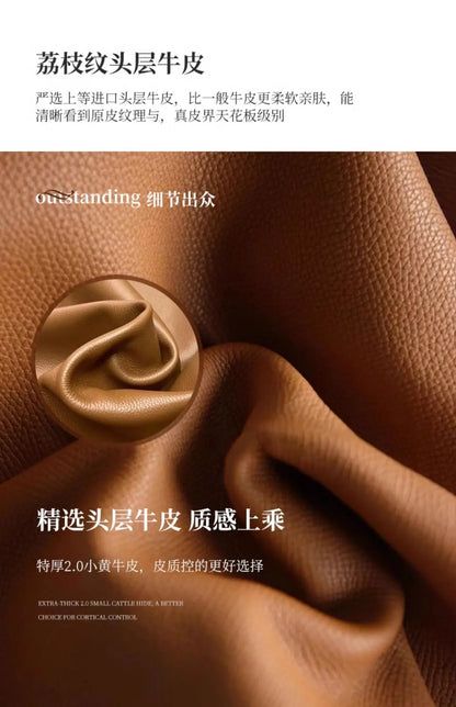 B178 A Imported ebony wood carving flower sofa villa new Chinese modern simple first layer leather sofa