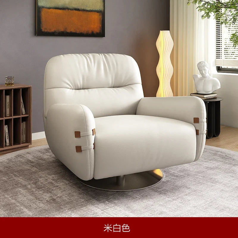 HXL modern light luxury leather sofa chair single simple living room small apartment bedroom leisure chair