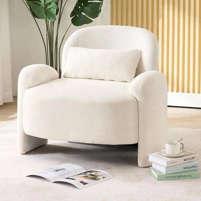 Oversized Accent Chair, Modern Linen Fabric Lounge Armchair for Living Room, Upholstered Comfy Reading Single Sofa, Customized