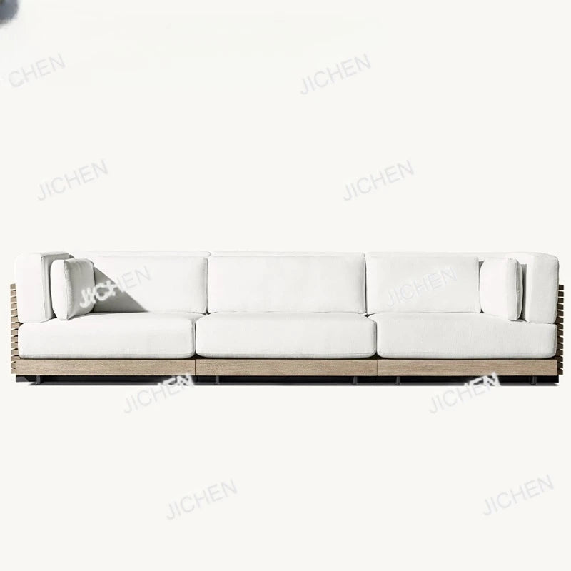 HG Hotel Outdoor Furniture Deluxe Teak Outdoor Sofa Hotel Garden Set Modern Villa Terrace Furniture Combination Outdoor Sofa