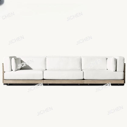 HG Hotel Outdoor Furniture Deluxe Teak Outdoor Sofa Hotel Garden Set Modern Villa Terrace Furniture Combination Outdoor Sofa