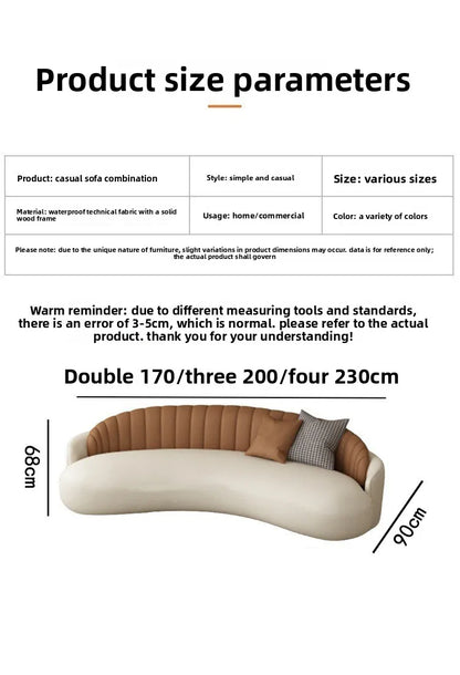 Light luxury comfortable clothing store, beauty salon rest area, lobby reception office, arc negotiation sofa