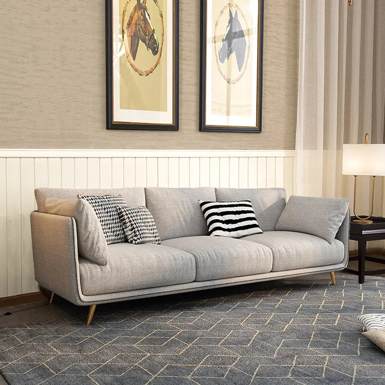 Nordic modern and simple, fabric sofa living room double, three combination small apartment light luxury Internet