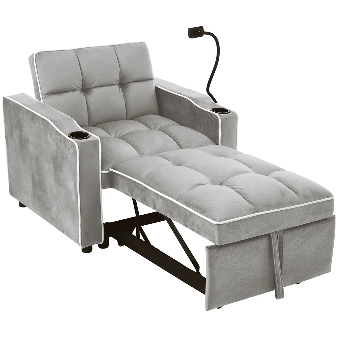 Three-in-one single-bed sofa, soft sleeper sofa, recliner sofa, backrest sofa, suitable for living room, 83*167*76 cm