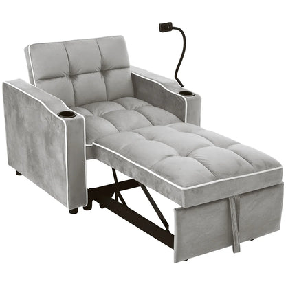 Three-in-one single-bed sofa, soft sleeper sofa, recliner sofa, backrest sofa, suitable for living room, 83*167*76 cm