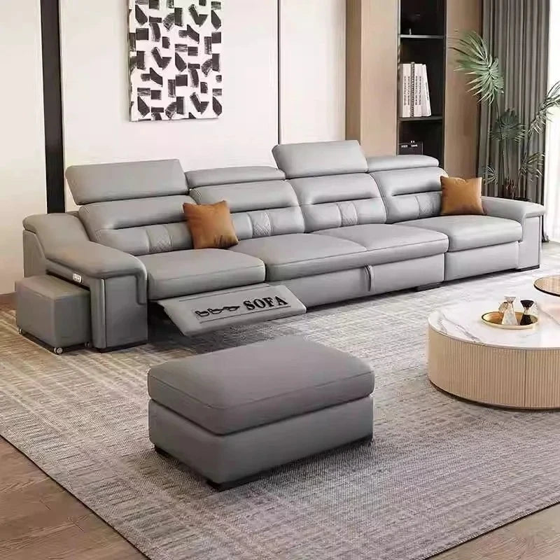 Convertible Sofa Bed Electric Reclining Sectional Couch, Folding Sofa Cama With Power Recliner & Storage