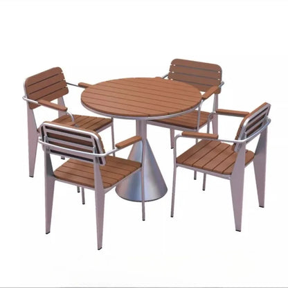 Leisure Sun-Proof Outdoor Bistro Set Small Round Table for Restaurant Music Bar and Patio Lounge Dining